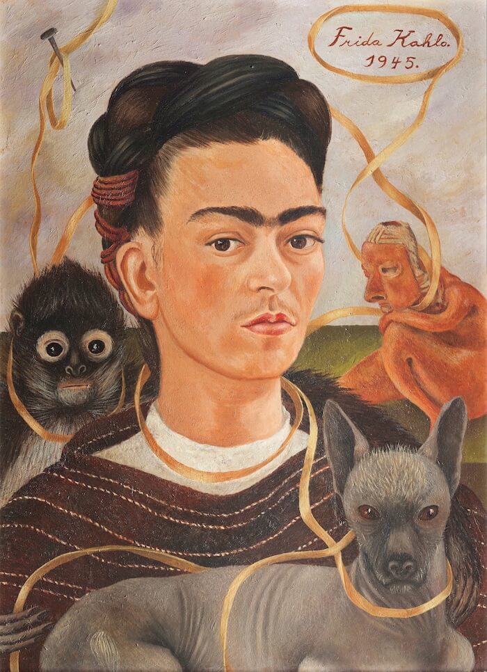 Self Portrait with Small Monkey, 1945 - by Frida Kahlo