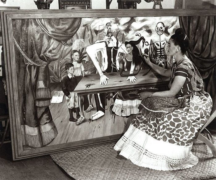 Photo of Frida and her Wonded Table Painting