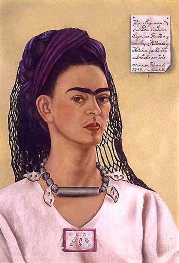 Self Portrait Dedicated to Sigmund Firestone - by Frida Kahlo