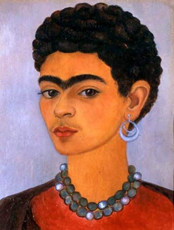 Self Portrait with Curly Hair, 1935 - by Frida Kahlo
