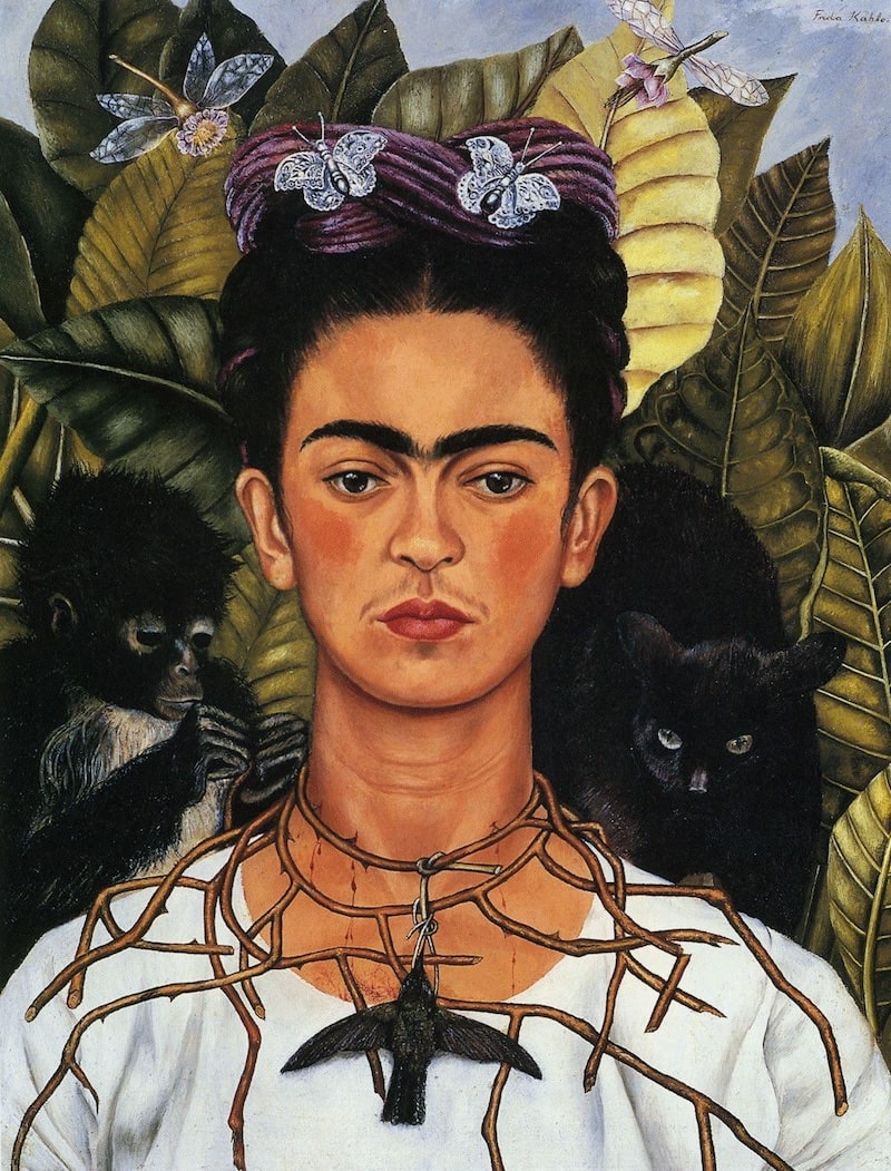 Self Portrait with Necklace of Thorns - by Frida Kahlo