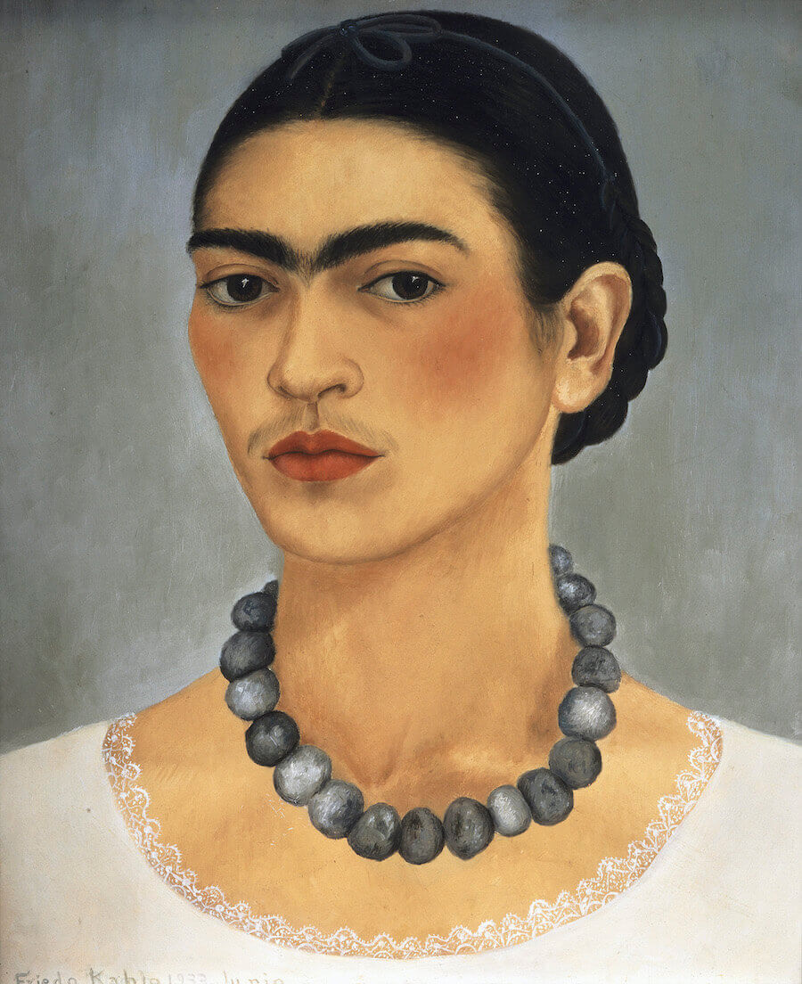 Self Portrait with Necklace - by Frida Kahlo