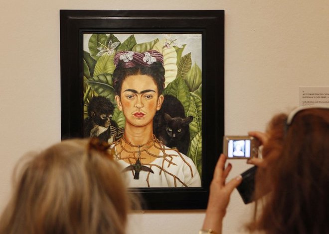 Photo of Self-Portrait with Thorn Necklace and Hummingbird