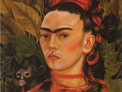 Self Portrait with Monkey by Frida Kahlo